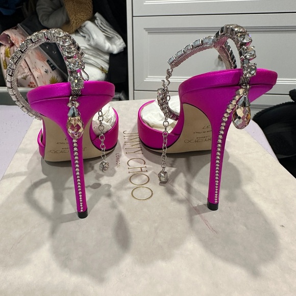 Jimmy Choo Women's Pink Satin Heels - Picture 4 of 10